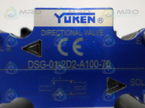 YUKEN DSG-01-2D2-A100-70 DIRECTIONAL VALVE (MISSING COILS) *NEW NO BOX*