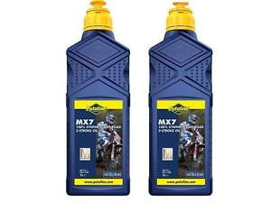 2 X 1LITRE PUTOLINE MX7 TWO STROKE OIL full synthetic  LITRE pre mix & injector